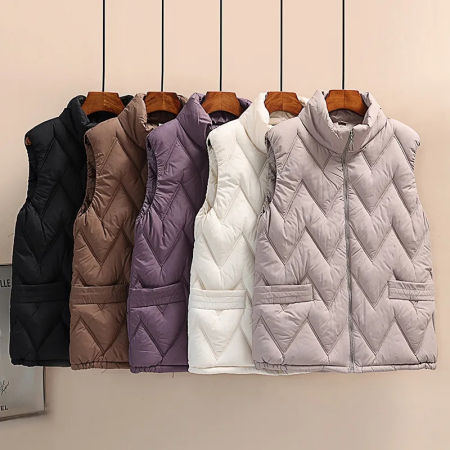 2024 Women's Puff Vest - Warm Sleeveless Winter Jacket