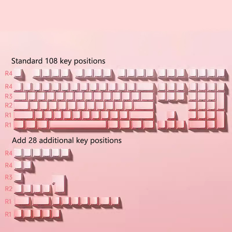 KAIMEIDI Keycaps Gradient khắc bên kaimeidi, trọn bộ nhỏ vật liệu PBT, chiều cao Nhà máy ban đầu thích ứng với 68/75/81/87/98