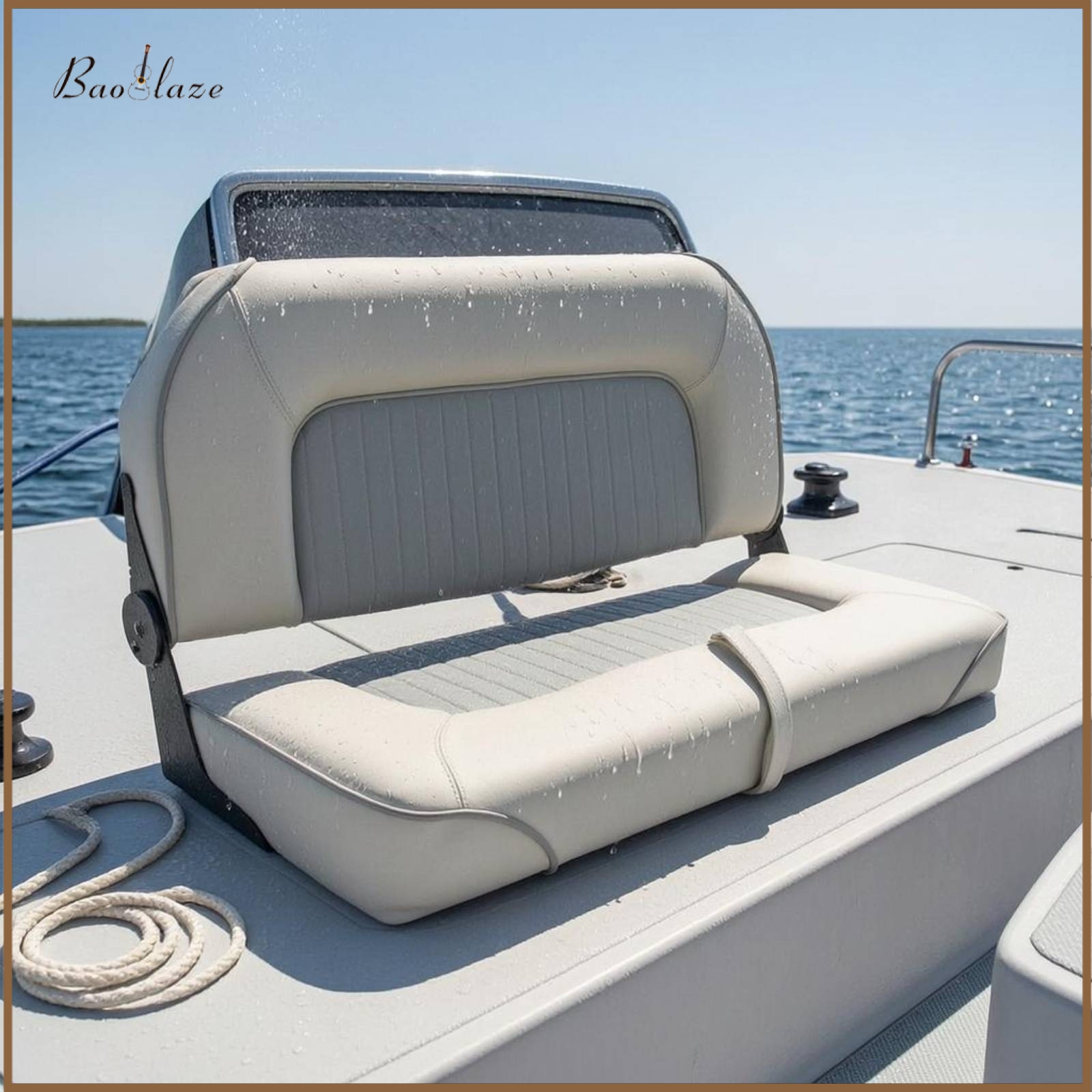 Baoblaze Stitched Panel Marine Driver Seat Weather Resistant Waterproof PVC Leather Boat Seat Thick Sponge Padding Fold down Helm Chair Easy to Install ราคา 20,236 บาท*ส่งฟรี