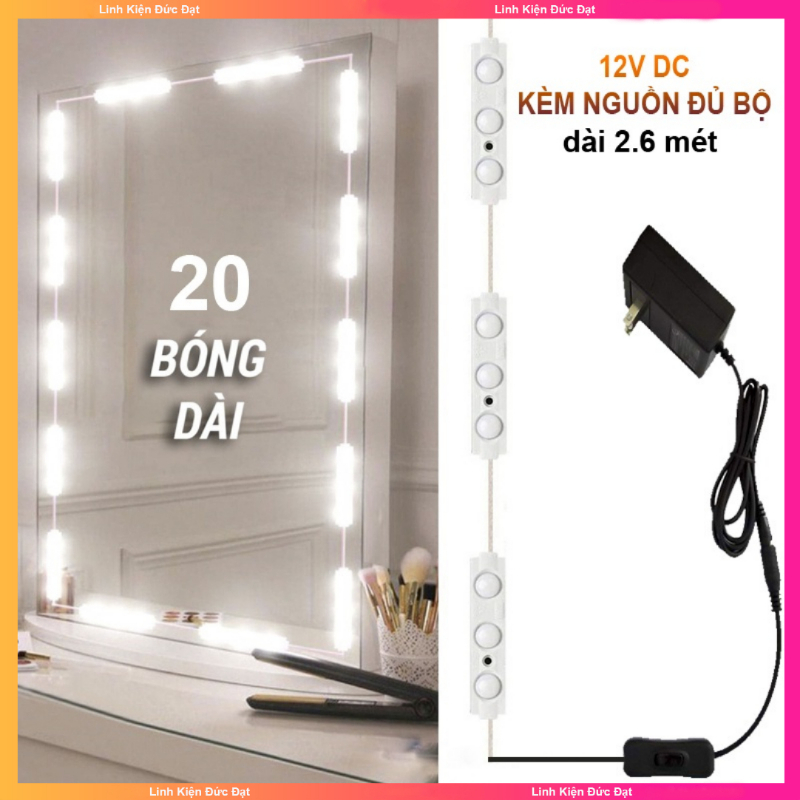 Bộ Đèn Led Gắn Gương Bàn Trang Điểm Đèn Dán Trang Trí Gương Siêu Sáng Dài 26m