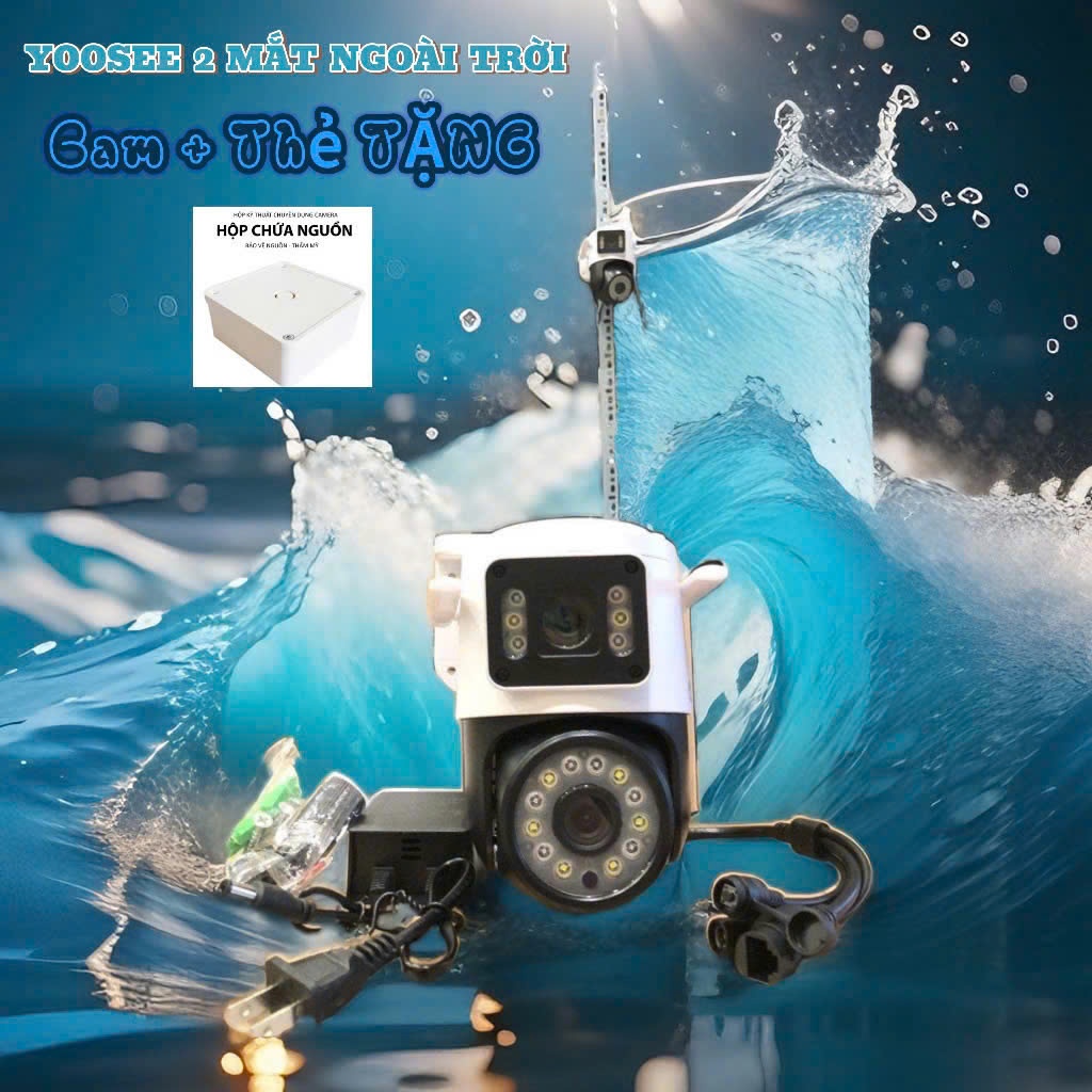 (TẶNG HỘP KỸ THUẬT)Camera Yoosee 2 Mắt Ngoài trời Q18 logo 8MP Hỗ Trợ Loa Siêu To,Hình Ảnh Chuẩn Nét