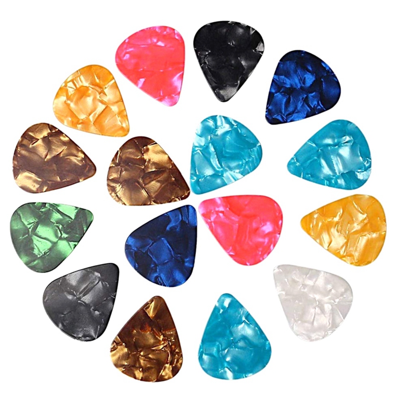 100 PCS Celluloid Guitar Picks 0.46mm Thickness Guitar Pick Plectrums for Bass, Acoustic Guitars 30X26MM