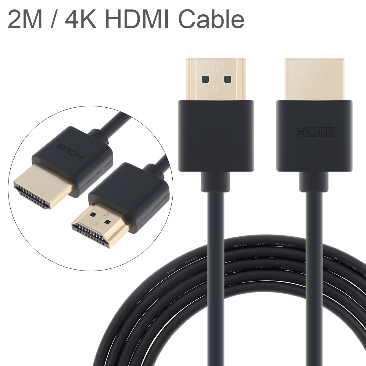 2M 4K HD Cáp HDMI Tivi 1.4 Vàng-Mạ Tốc Độ Cao 1080P 3D cáp Đầu đực sang đầu đực Cho Splitter Switcher LCD Playstation3 Máy Chiếu Máy Tính