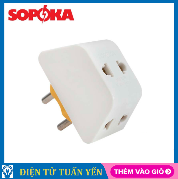 Đầu nối chia điện SOPOKA P11 đa năng 1 ra 3 lỗ, công suất chịu tải 2200W