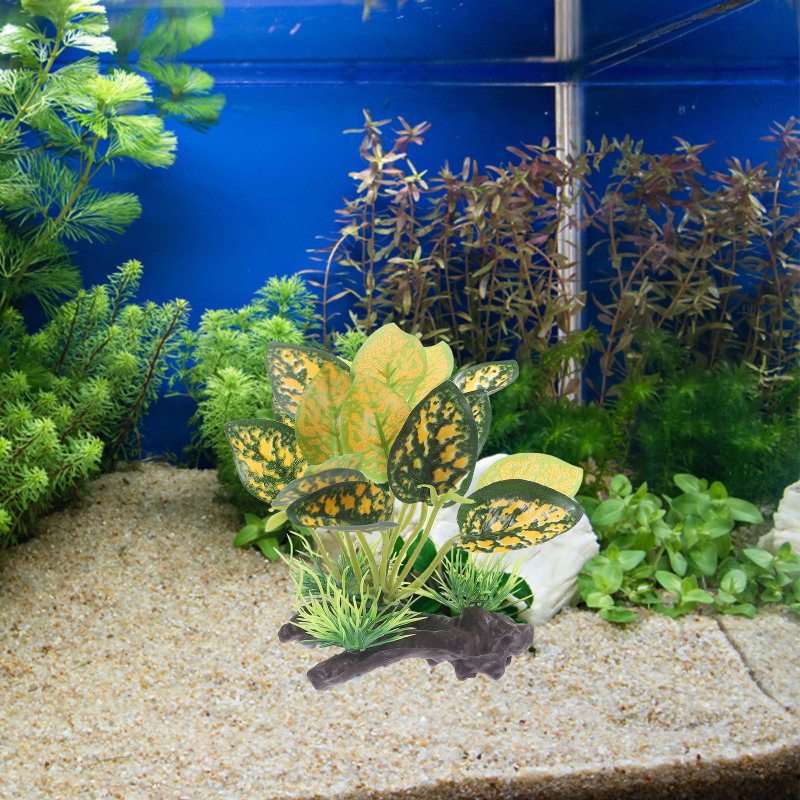 Funnmall Cây nhân tạo Terrarium trí bể trí Cây thủy sinh giả Vật trí cây giả