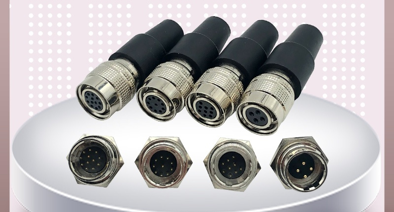 YC12 | Đầu Nối YC12-4/6/7/8/9/10/12 Lõi | Đẩy Kéo Tự Khóa | Phủ Vàng Chống Oxy Hóa | Ổ Cắm + Đầu Cắm