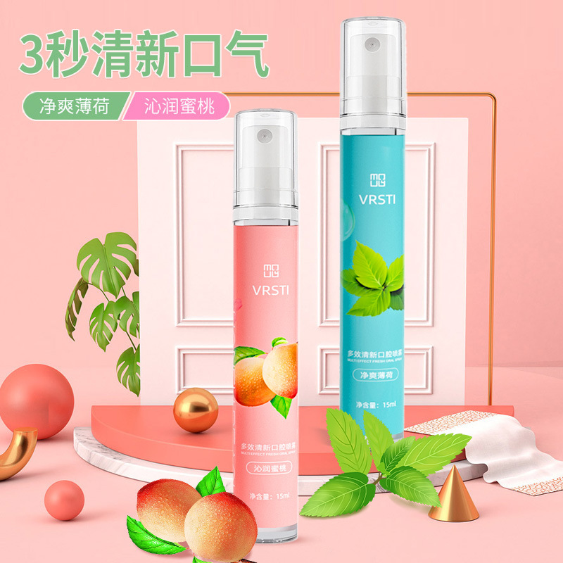 Xịt Miệng Mới Tại Chỗ Ba Loại Thuốc Làm Mát Hơi Thở Xịt Miệng Đào Bạc Hà Cầm Tay Cho Nam Và Nữ