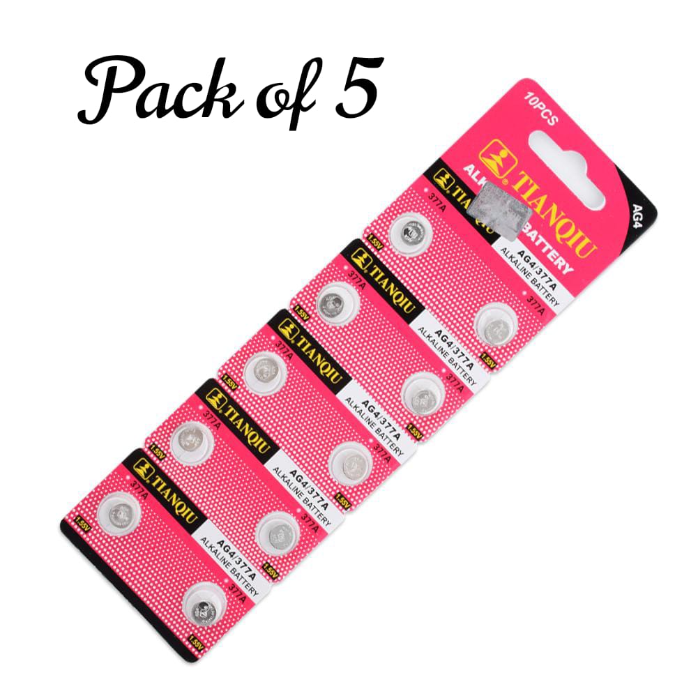 TIANQIU Watch Cell Ag4 Lr626 377 Sr626Sw Alkaline Battery | Pack of 5 | Circuit Town price in Pakistan