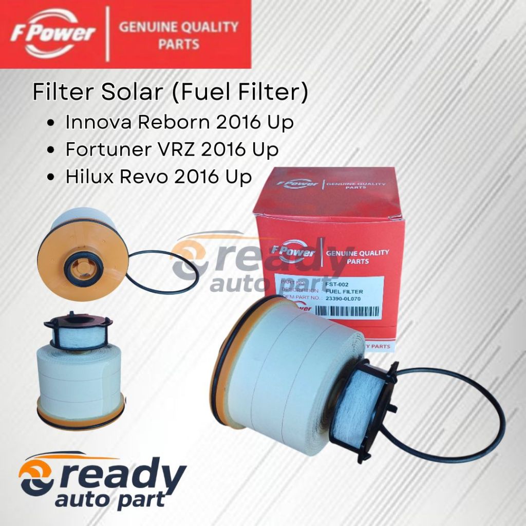 Filter Solar Fuel Filter Saringan Solar Innova Reborn Fortuner VRZ Hilux Revo 2016 Up || F Power Giá 159,000 Đồng*Miễn phí vận chuyển