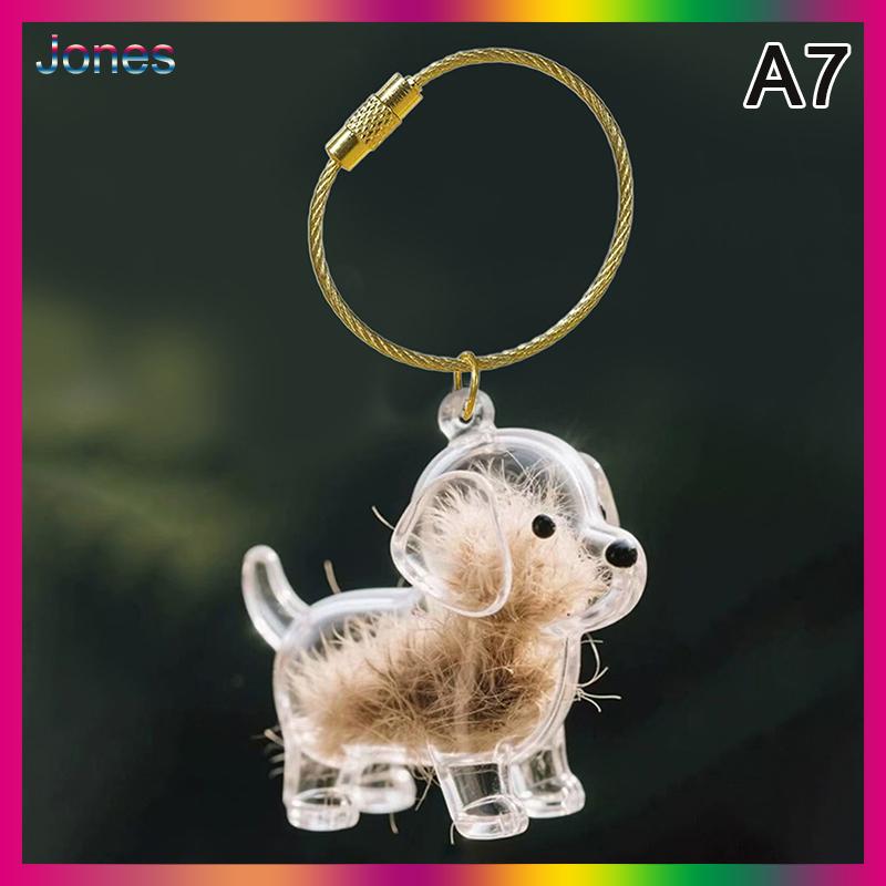 Jones Rõ ràng Puppy tóc tưởng niệm lưu niệm viên nang pet của chó lông container tự làm mặt dây chuyền Keychain trang trí vật nuôi những người yêu thích nhà hiển thị Quà Tặng - 7