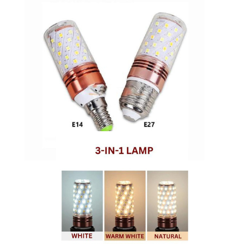 Lampu LED Jagung 3 warna Led Candle 12w 16w Lampu E27 E14 3 Warna// Lampu LED Jagung Corn Bulb 3in1 3Warna