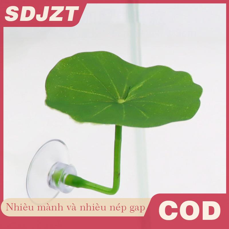 SDJZT 1 Pc Green Leaf Hammock For Betta Fish Stress-Reducing Aquarium-Safe Decor With Suction Cup Fo