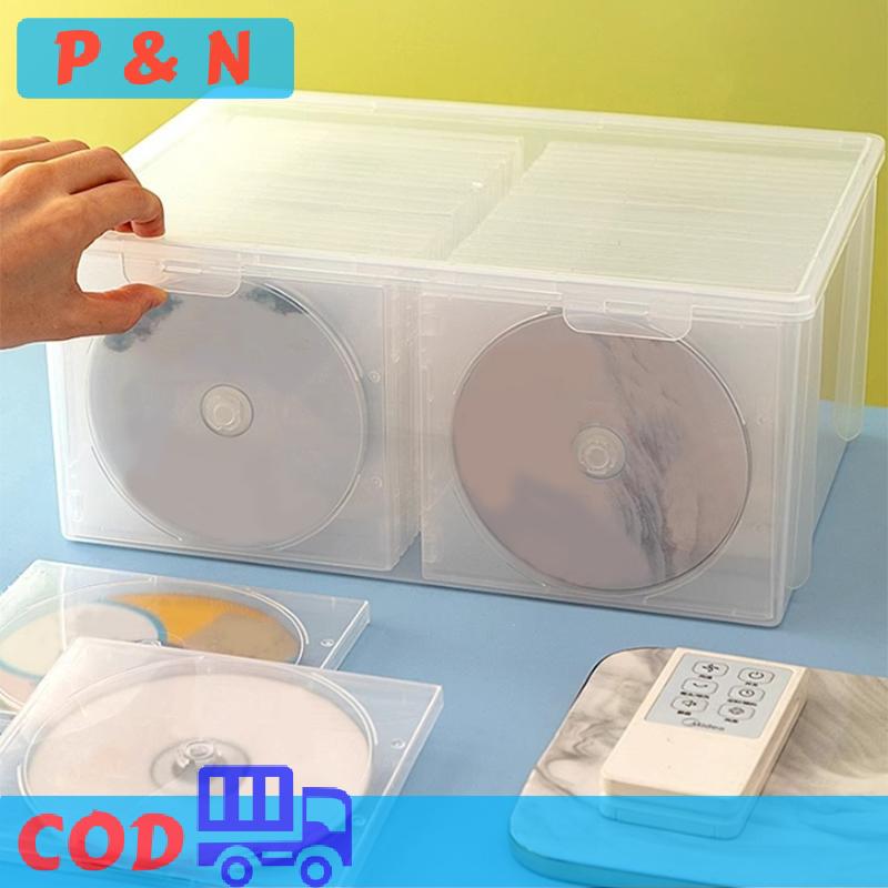 P&N Trong suốt và chống bụi CD hộp lưu trữ nhà DVD lưu trữ đĩa CD truyện tranh Album tổ chức Lưu trữ hộp kệ với Snap Bìa