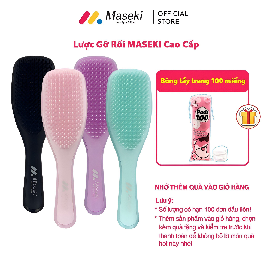 Lược gỡ rối maseki, chải tóc gỡ rối nhanh, massage đầu hiệu quả, tiện dụng