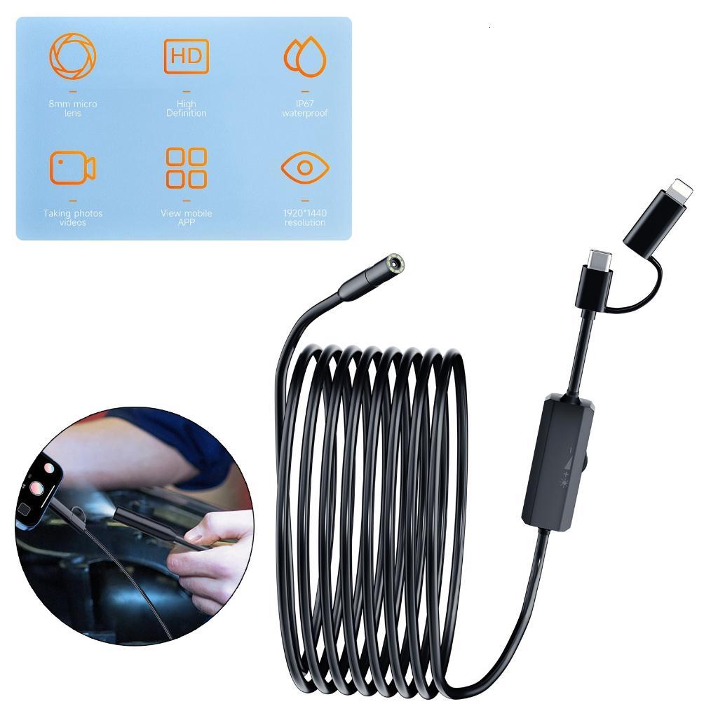 Endoscope Camera with Light for Cellphone,Borescope Inspection Camera with 8 LED Light Flexible Waterproof Snake Camera Giá 447,000 Đồng*Miễn phí vận chuyển