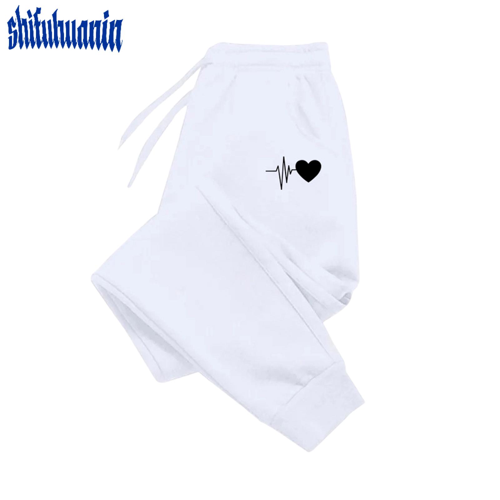 Women Jogging Pants Drawstring Jogging Pants Women’s Jogging Pants with Elastic Drawstring Waist Solid Color Sport Trousers with Pockets Comfortable Gym Exercise Pants Casual Streetwear for Active - 2