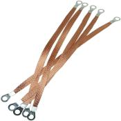 BMKOR 6Pcs Flat Copper Ground Strap High Voltage Connecting Wire