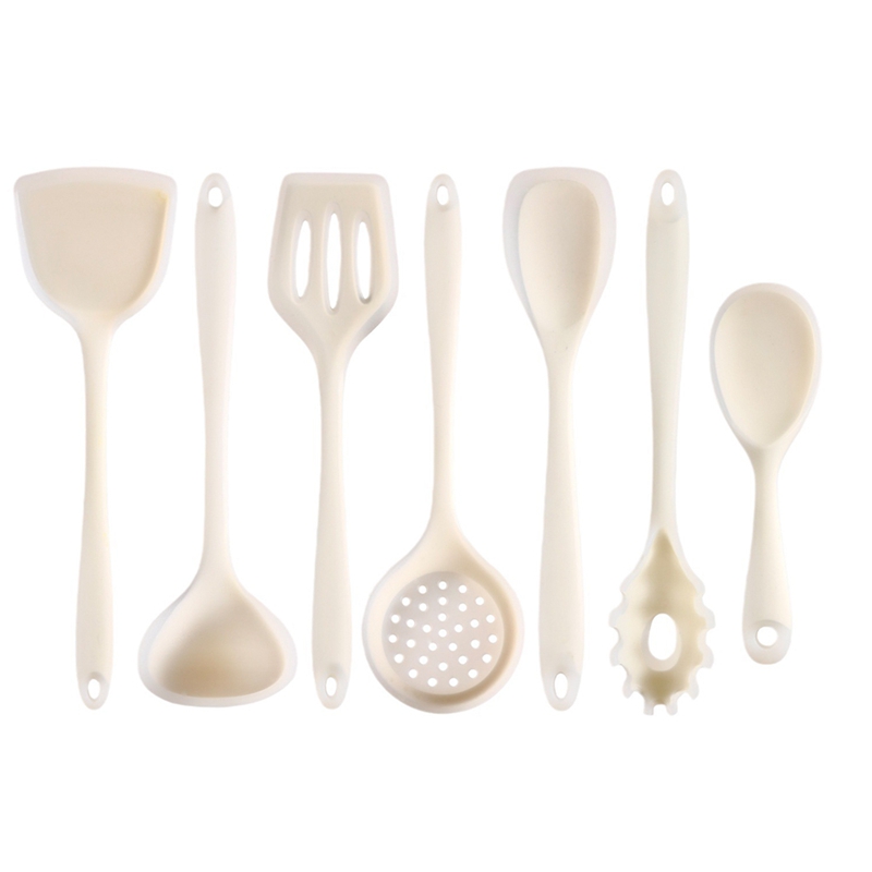 (GJAD) 7 Pc Non Stick Silicone Utensil Set for Cooking and Baking Pot Spatula Kitchen Multifunctional Cooking Utensils