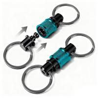 【COD&READY STOCK】Quick Release Keychain Double Headed 360° Rotation Detachable Keychain Aluminum Alloy Retractable Quick Pull Design Clip Pull Apart Buckle Outdoor