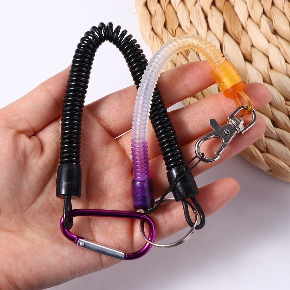 MUTAT Cuộn dây khóa Dụng cụ có thể thu vào Móc chìa khóa Móc khóa đeo tay Cắm Trại Dành cho ngoài trời Đi bộ đường dài Dây đàn hồi lò xo Dây buộc câu cá Dây chìa khóa lò xo Móc khóa điện thoại chống mất