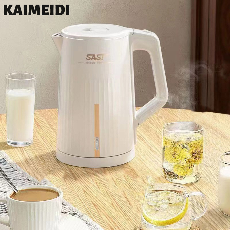 Kaimeidi nút loại ấm đun nước điện Ấm đun nước chạy điện bằng thép không gỉ Ấm đun nước điện hai lớp cách nhiệt chống bỏng Ấm đun nước nhanh văn phòng