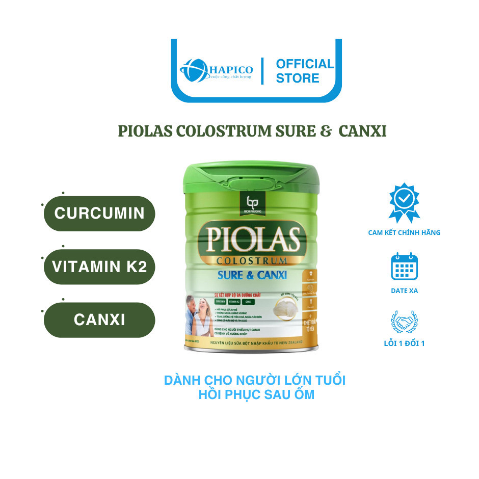 PIOLAS COLOSTRUM SURE CANXI - Dành cho người lớn tuổi người mới ốm dậy