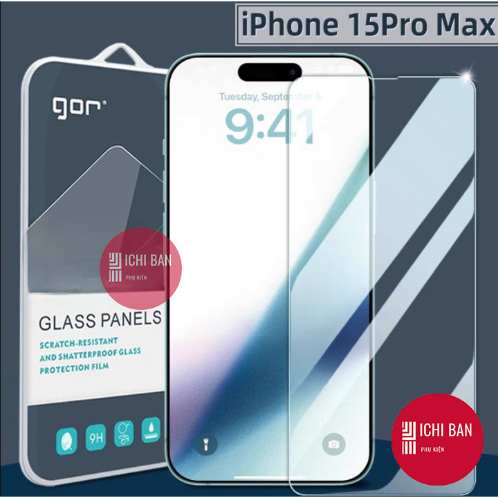 ❤Đầy đủ❤GOR kính cường lực iPhone 15 Pro/ 15 Pro Max/15/15 Plus, IP 13 Promax/14pro/14 Promax trong suốt 9H/2.5d-gor thương hiệu