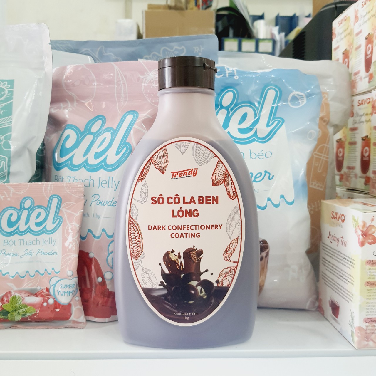 Sốt Socola Đen Lỏng Trendy Chai 1kg