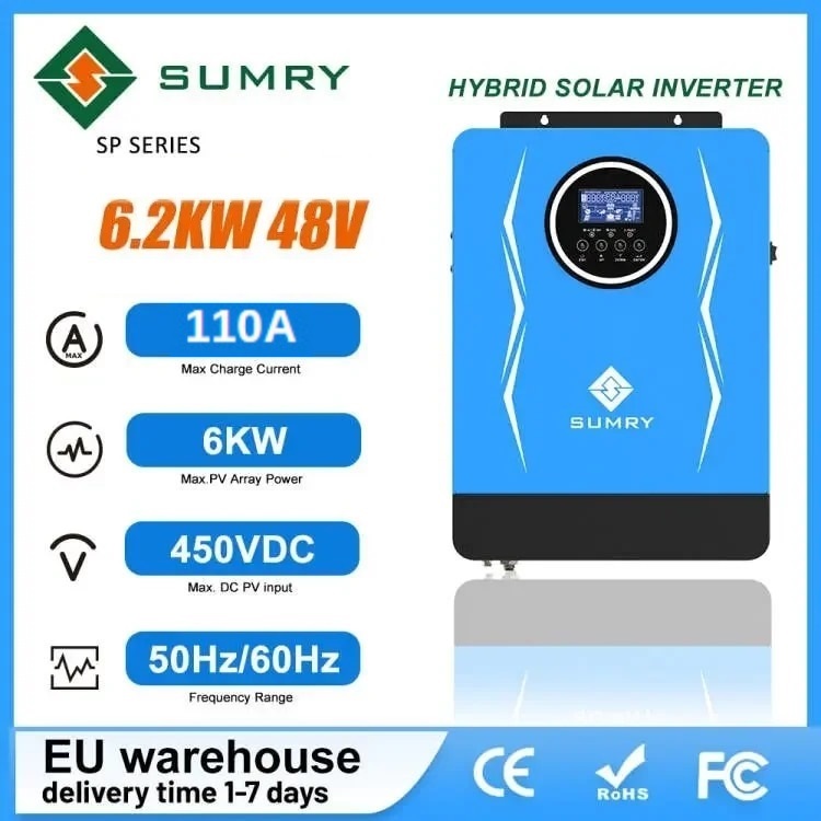 Biến tần độc lập 6200W 48V áp cao 55V-450V sạc MPPT 110A SP-4200- SP-7000-48V-7000VA/6200W Giá 7,473,850 Đồng*Miễn phí vận chuyển