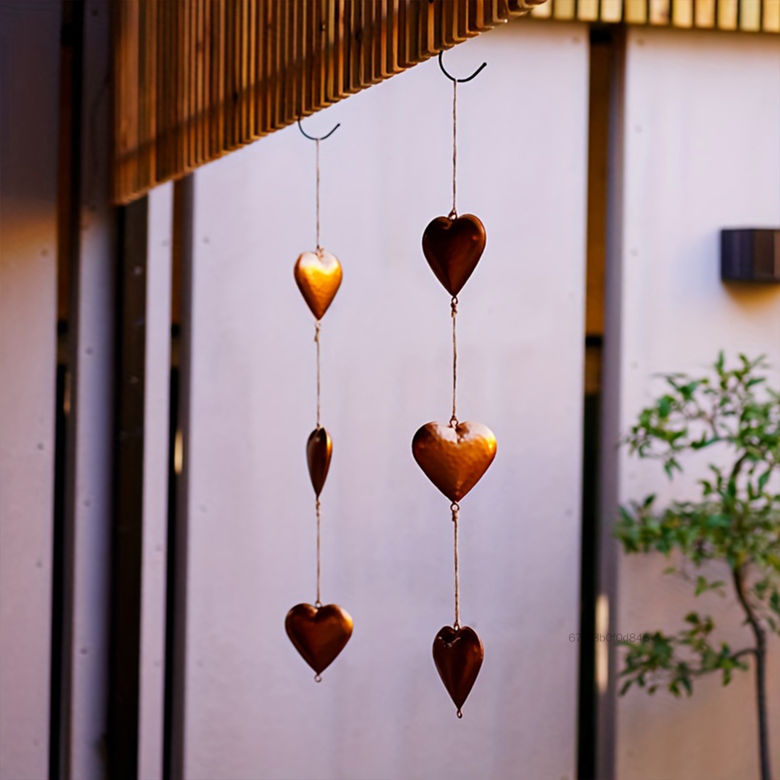Gold Glitter Heart Shaped Ornaments with Chic Rustic Antique Gold Finish Design Suitable for Bridal Shower Engagement BA-VN