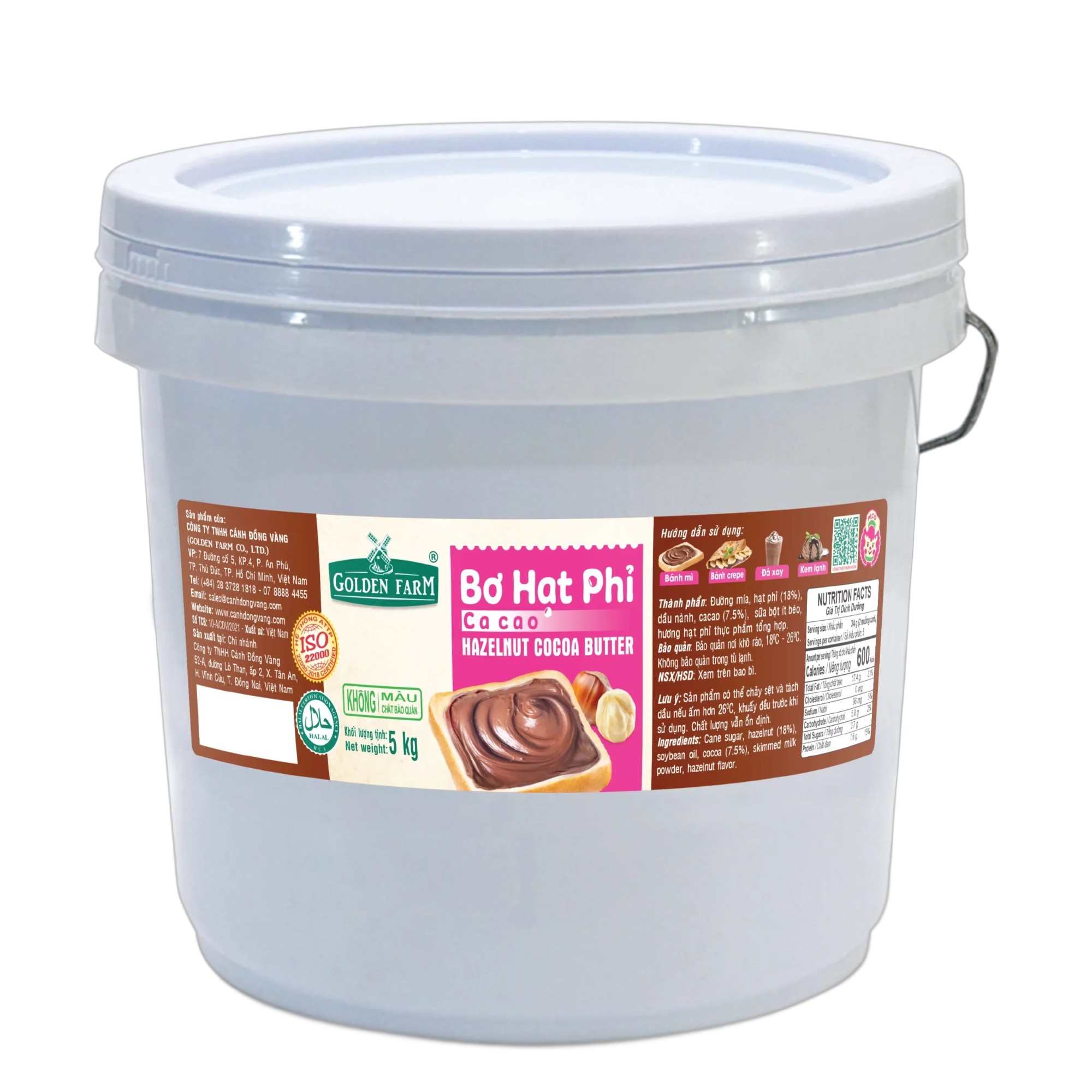 Bơ hạt phỉ Golden Farm - 5KG