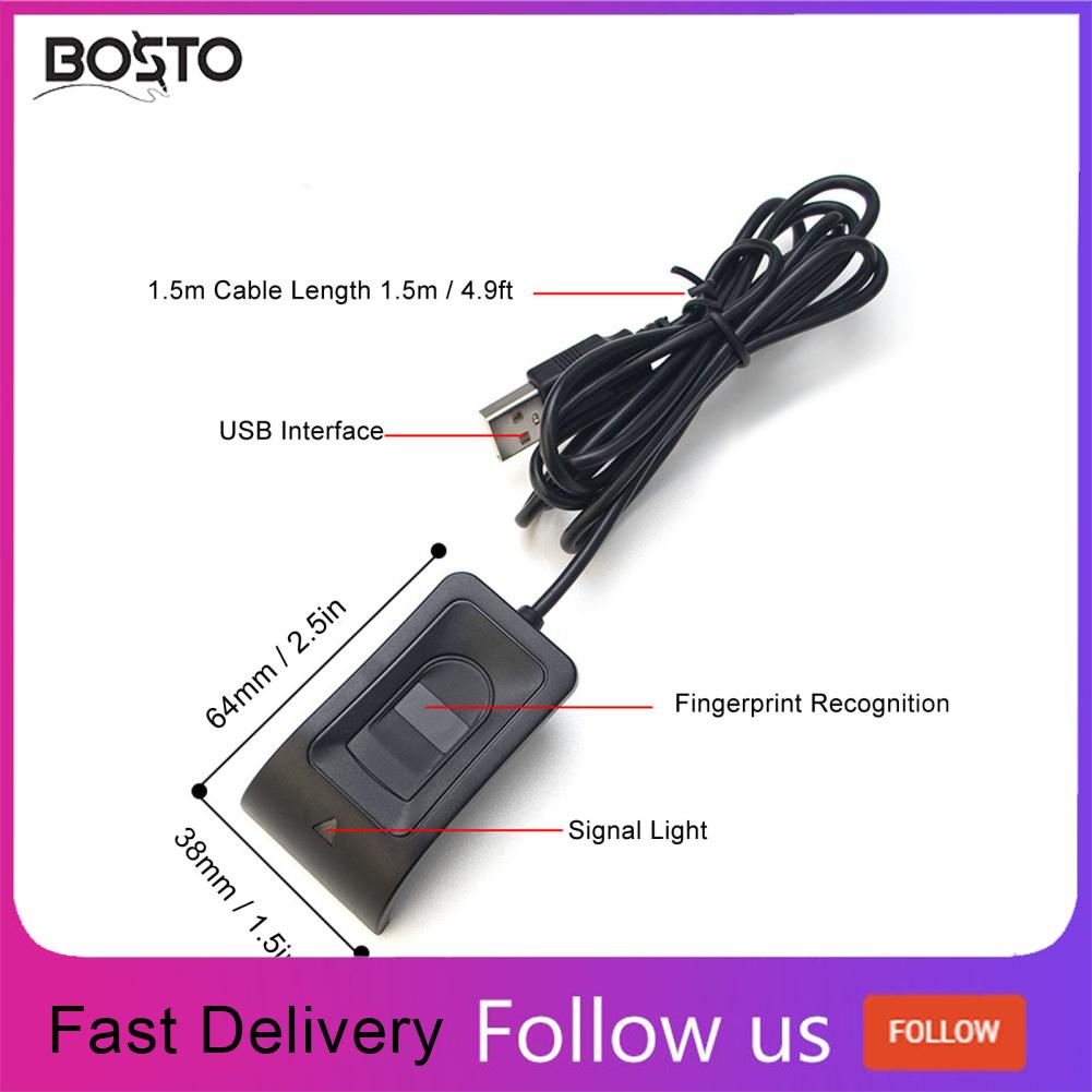 Bosto nhận dạng dấu vân tay Reader sử dụng thuận tiện 98x112 508dpi Hình ảnh máy quét dấu vân tay nối cáp USB DC5V cho nơi cư trú cho Windows 10 32 64 bit