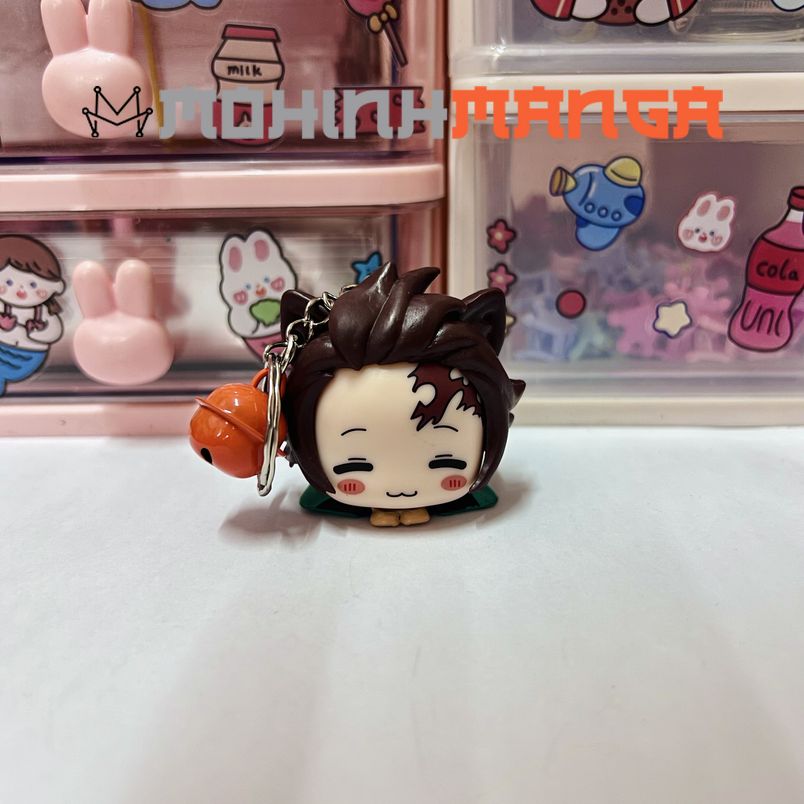 Móc khóa mô hình 6 nhân vật Kimetsu No Yaiba cosplay mèo Thanh Gươm Diệt Quỷ Demon Slayer Zenitsu