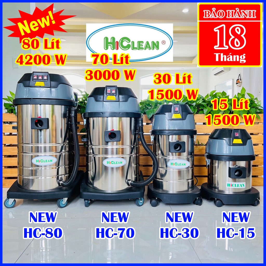 Máy hút bụi công nghiệp HiClean HC15 NEW, HC30 NEW