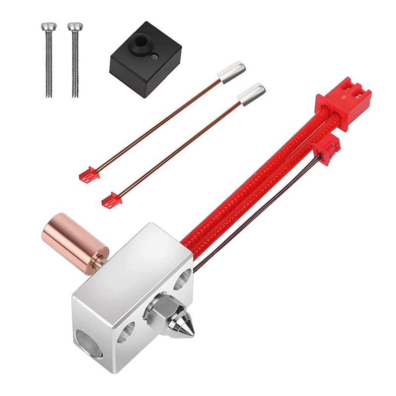 Extruder Heater Block Kit Plus Extra Thermistors High Temperature Pro 300℃ for Ender3S1, Bimetal Heatbreak Nozzle Accessories