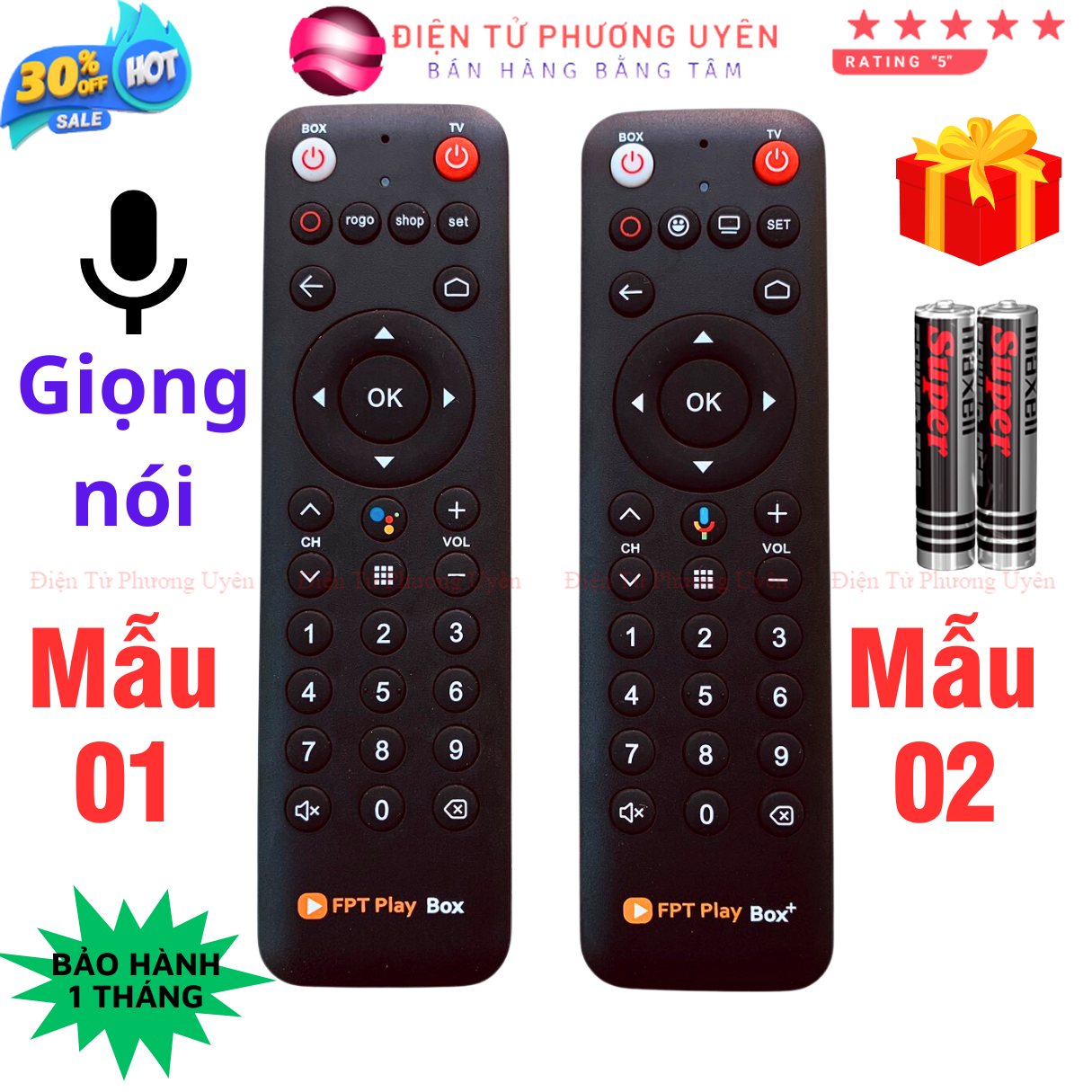 Remote điều Khiển FPT Play Box, Sử Dụng Giọng Nói Dùng Cho Các Đầu FPT Play Box 2022, 2021, 2020, 2019, 2018