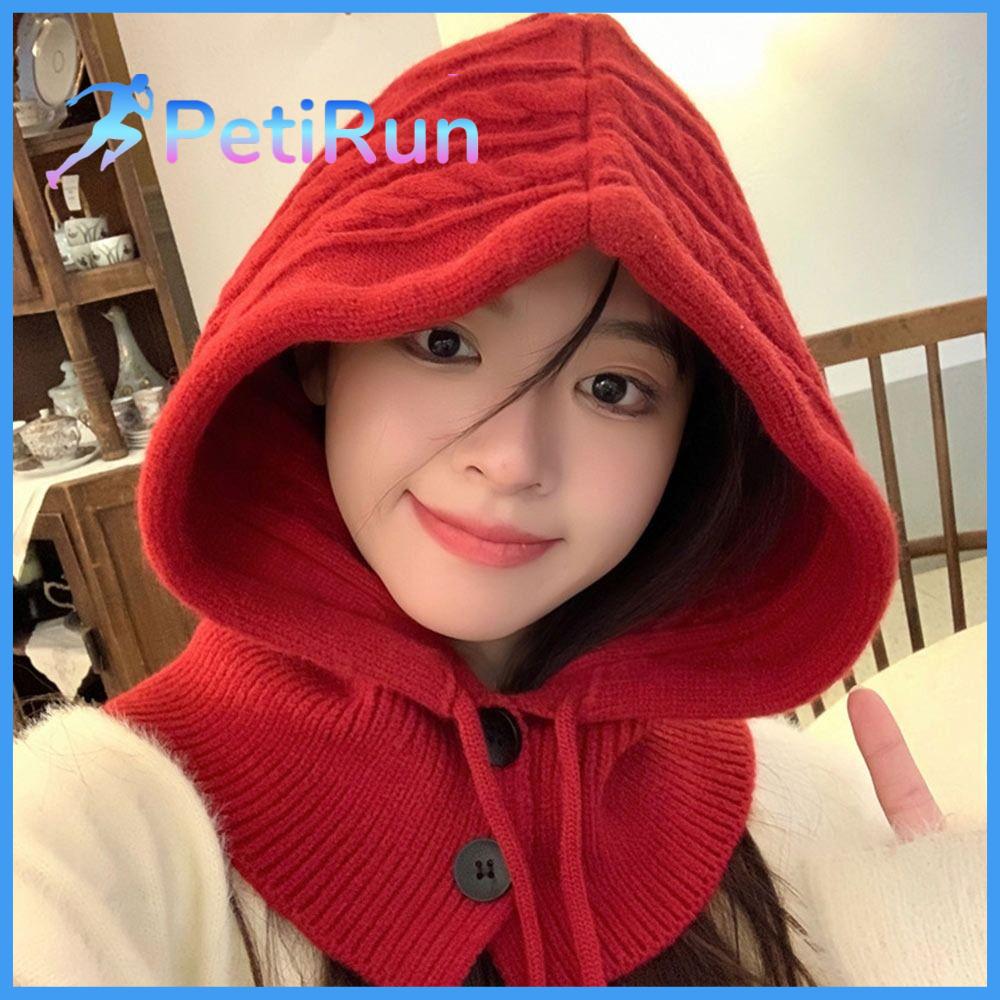 PETIRUN Đan len Mũ Balaclava mùa đông Đồ bơi một mảnh Bảo vệ tai Mũ có mũ cho phụ nữ Phong cách Y2K Chống gió Mũ len giữ ấm cổ