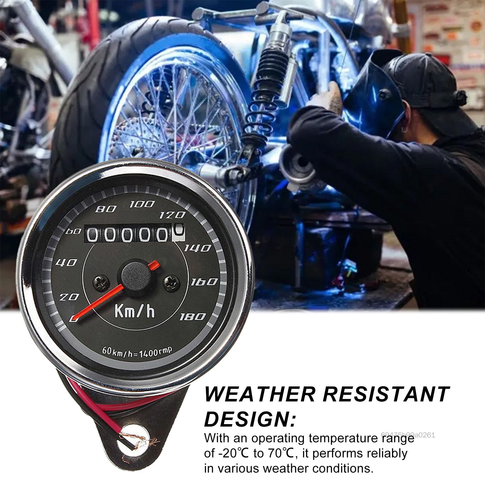 Đồng hồ đo tốc độ con trỏ xe máy Bộ đếm kép Đồng hồ tốc độ Km Quà tặng dành cho người đam mê xe máy OS-VN