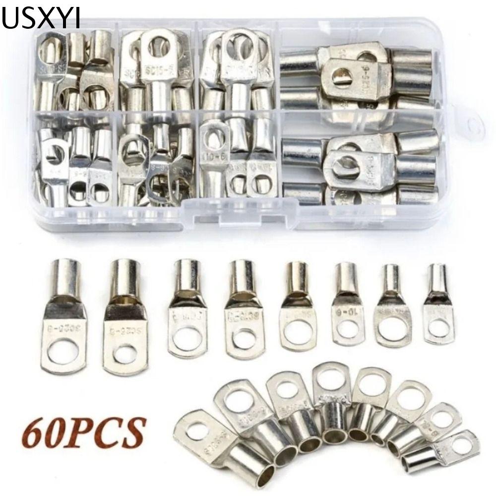 USXYI 60CPS Thiết bị đầu cuối cáp Trần Thiết bị đầu cuối Vòng đồng SC6-25 Ép lạnh Đầu nối uốn dây Bộ kết nối hàn Lỗ nhìn trộm mũi Vòng nối chốt dây Các loại xe ô tô
