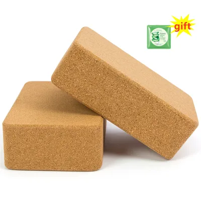 2PCS Yoga Block Cork Wood Yoga Brick Soft High Density Yoga Block to Support Poses