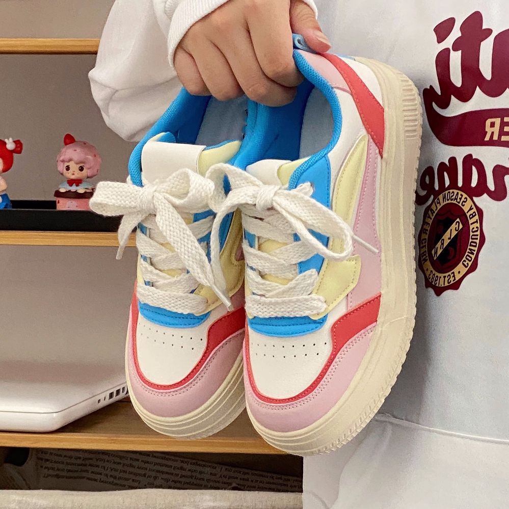 Lion Soul Mall【Free Shipping Miễn phí vận chuyển】 2023 mùa thu mới đế dày nhẹ bánh mì phụ nữ Giày Ins Mỹ
