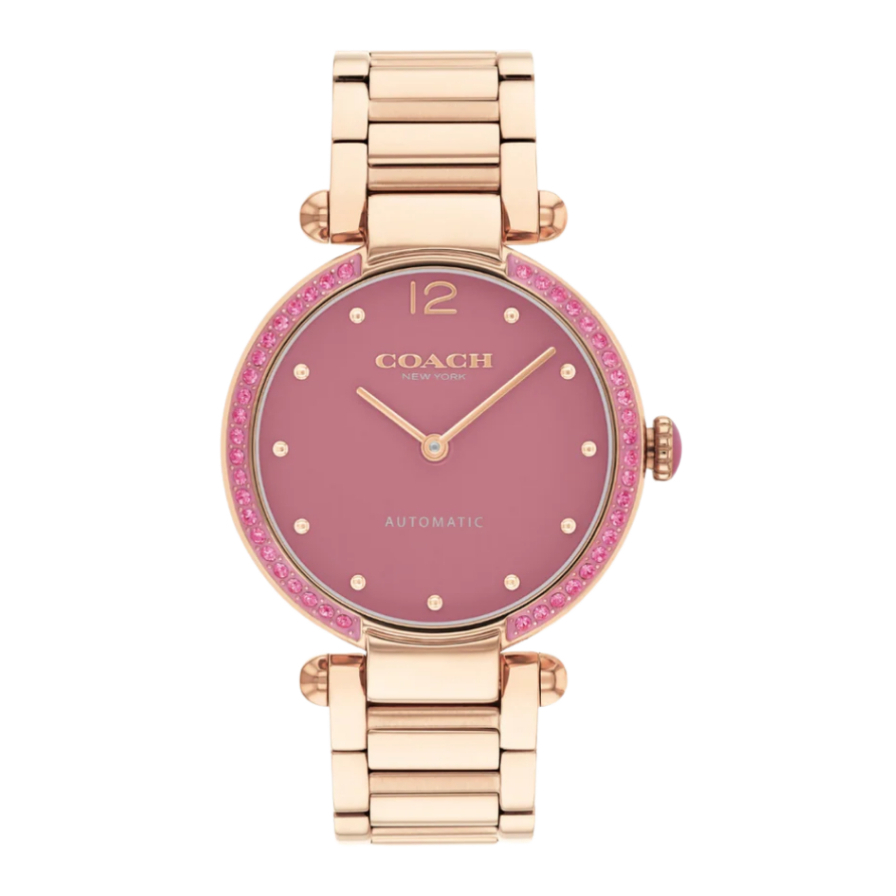 COACH CO14504581 Cary Women Automatic Pink Dial Analog Stainless Steel Watch นาฬิกาข้อมือ นาฬิกา ผู้หญิง ราคา 13,280 บาท*ส่งฟรี