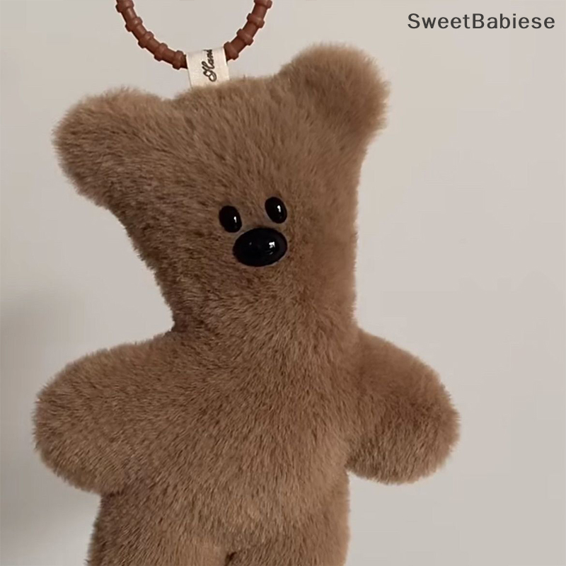 ✨[Sweet] Teddy Bear squeak Keychain Mặt dây chuyền vật liệu tự làm túi phim hoạt hình dễ thương đồ chơi sang trọng Kawaii nhồi Charms trang trí cho trẻ em Quà tặng