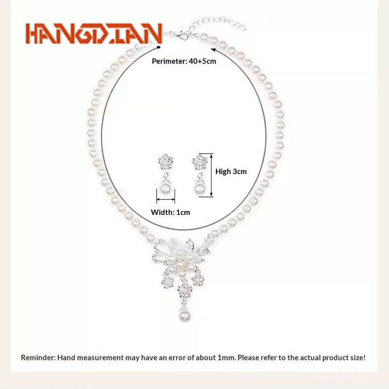 HANGDIAN ต่างหูดอกไม้ไข่มุกสไตล์หรูหรา เหมาะสำหรับงานแต่งงานและโอกาสพิเศษ ราคา 52 บาท*ส่งฟรี