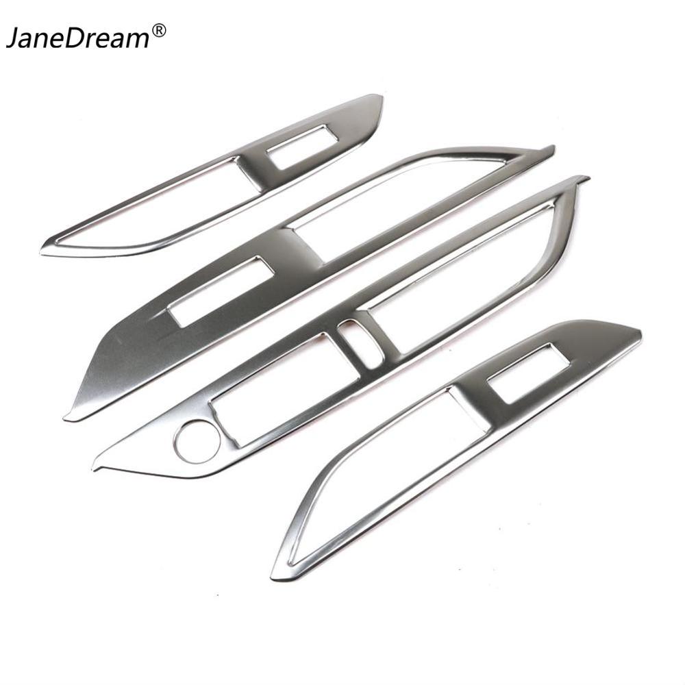 JaneDream 4 Tấm Ốp Khung Bảng Điều Khiển Công Tắc Nâng Cửa Sổ Xe Hơi Phù Hợp Cho Peugeot 3008 GT 5008 GT 2017 2018 Tay Lái Bên Trái