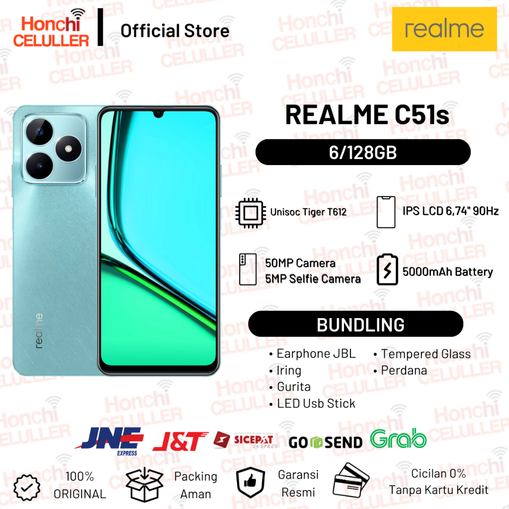 Realme C51s 6/128GB Garansi Resmi Indonesia Giá 2,299,000 Đồng*Miễn phí vận chuyển
