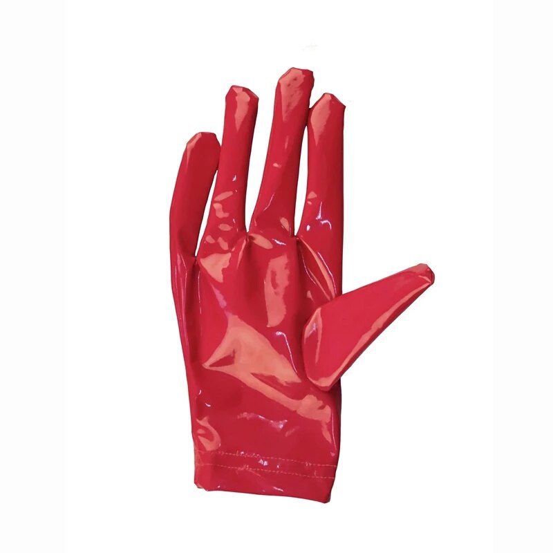 【2023 NEW】 Unisex Wet Look Gloves Wrist Seamless Faux Exotic Black Red Transparent Short Fetish Gloves For Men Women