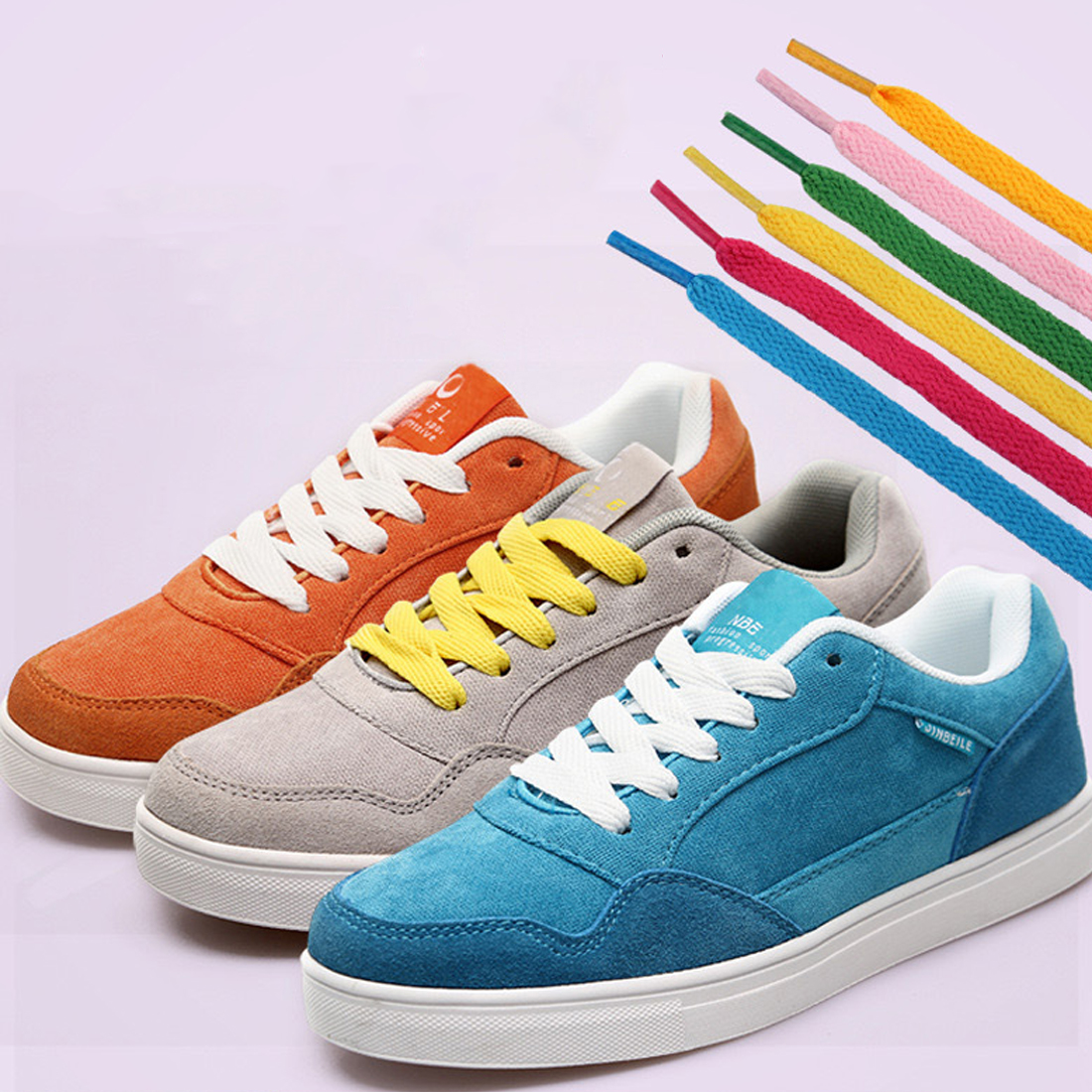 1Pair 120cm Fashion Flat Shoe Laces for Sneakers Elastic Shoe Lace Rubber Shoes Laces Shoes String Ready Stock ราคา  5 บาท*ส่งฟรี