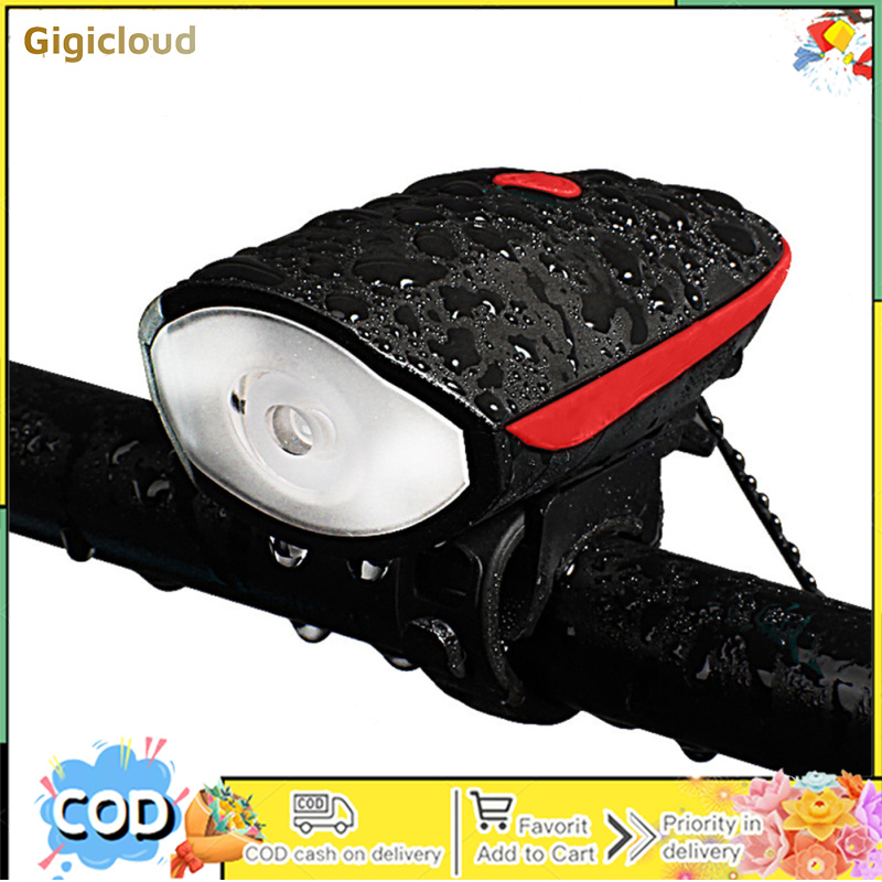 7588 Bike Lights Rechargeable USB Bike Light 3 Modes Super Bright Bike Light With Horn Waterproof Bike Front Light For Night Riding