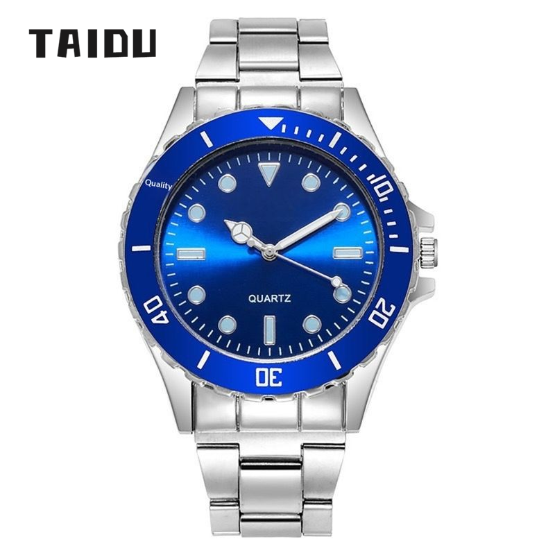 TAIDU Men's Fashion Quartz Watch with Luminous Dial and Steel Strap ราคา 98 บาท*ส่งฟรี